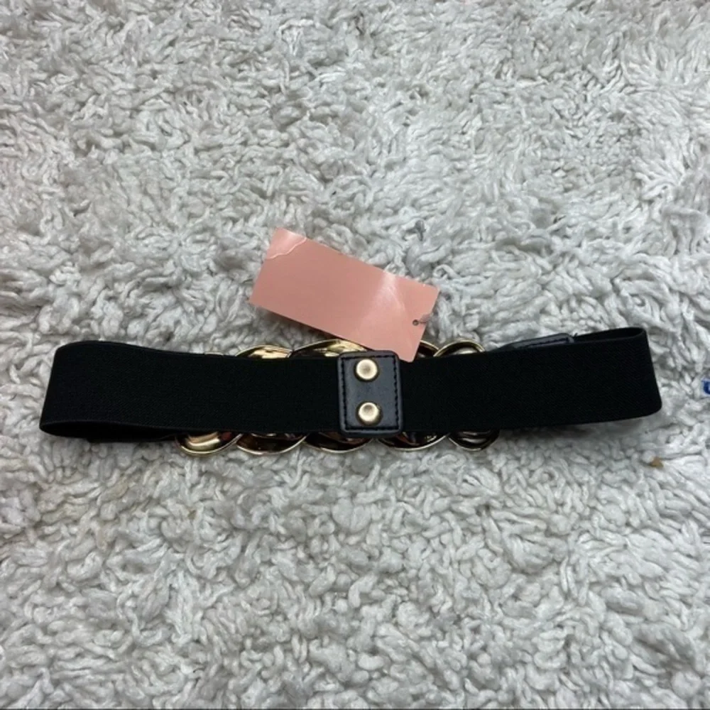 MY ACCESSORIES London Blazer Belt With‎ Chain Link Detail In Gold-black